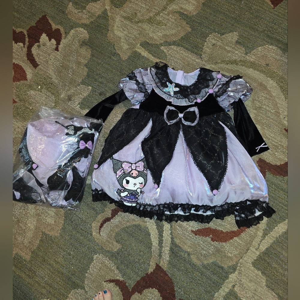 My Daughter Was 7. Wearing This. Kids Black and Purple KUROMI Costume Dress!6/7
